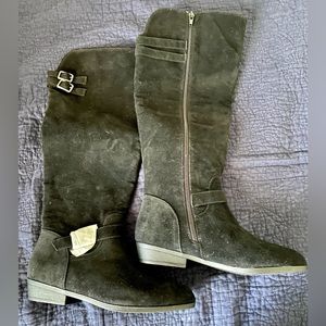 Tall Black Suede Boots